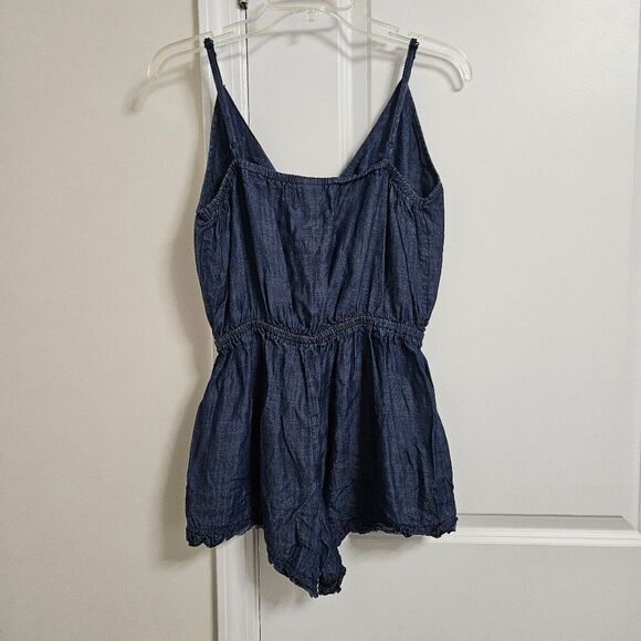 Mossimo Co. Denim Strappy Tie Front Romper Women’s Small Blue Jumper Boho  EUC - Picture 10 of 11